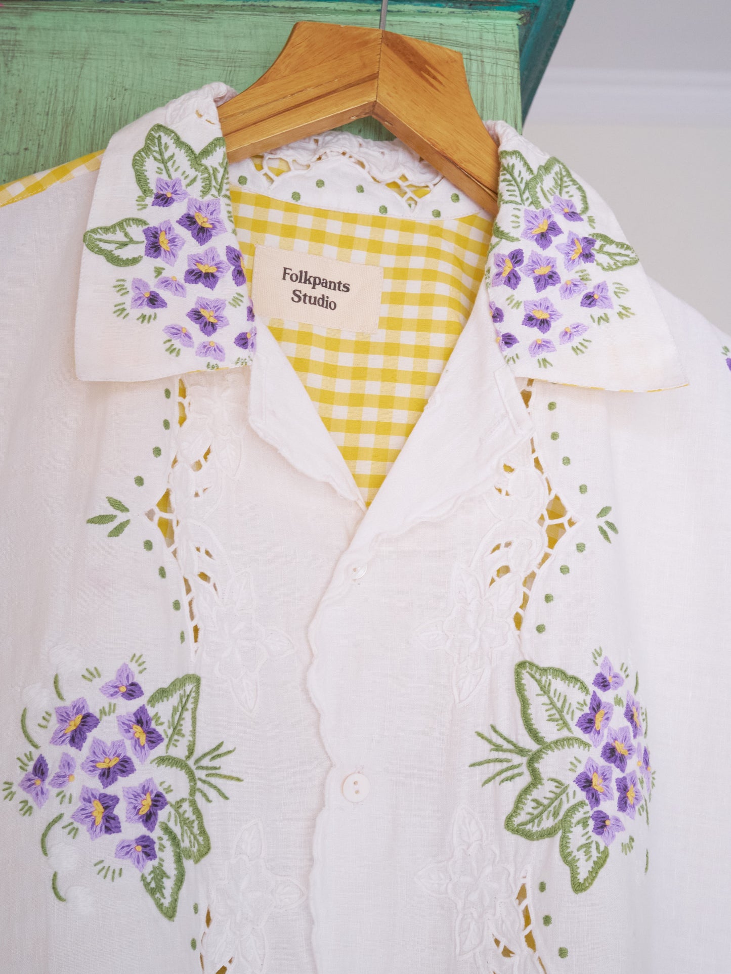 Garden Pansies & Gingham Shirt