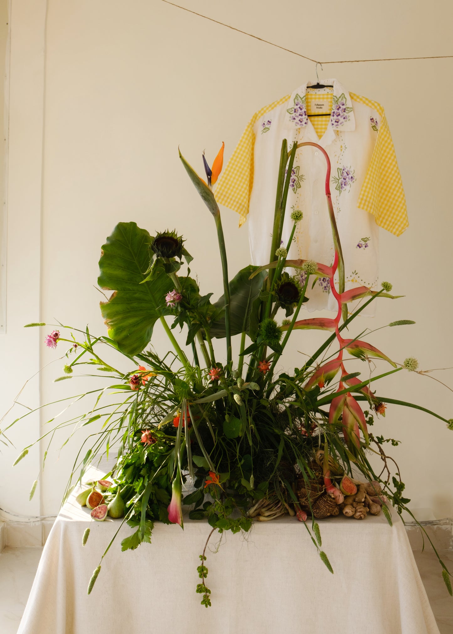 Garden Pansies & Gingham Shirt