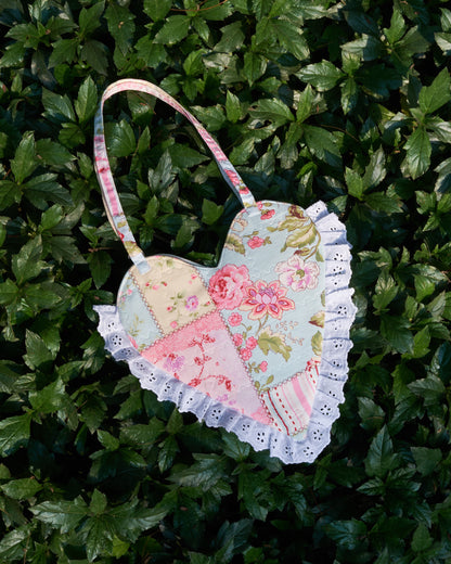 Vintage Heart Quilted Bag - Medium