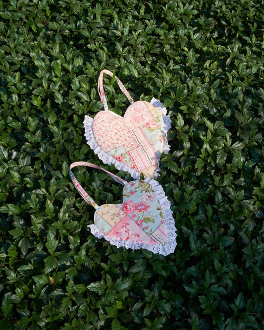 Vintage Heart Quilted Bag - Medium