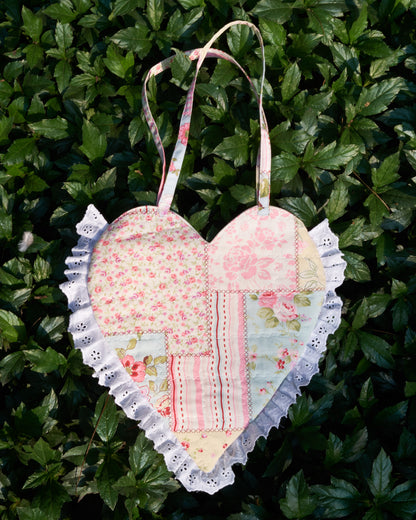 Vintage Heart Quilted Bag - Medium