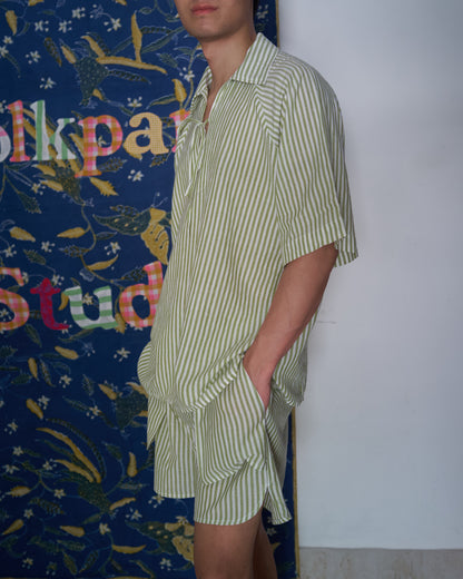Unisex Striped Handloom Raglan Shirt