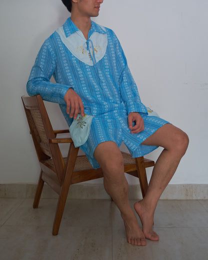 Yellow Orange & Brown Yoke Shirt