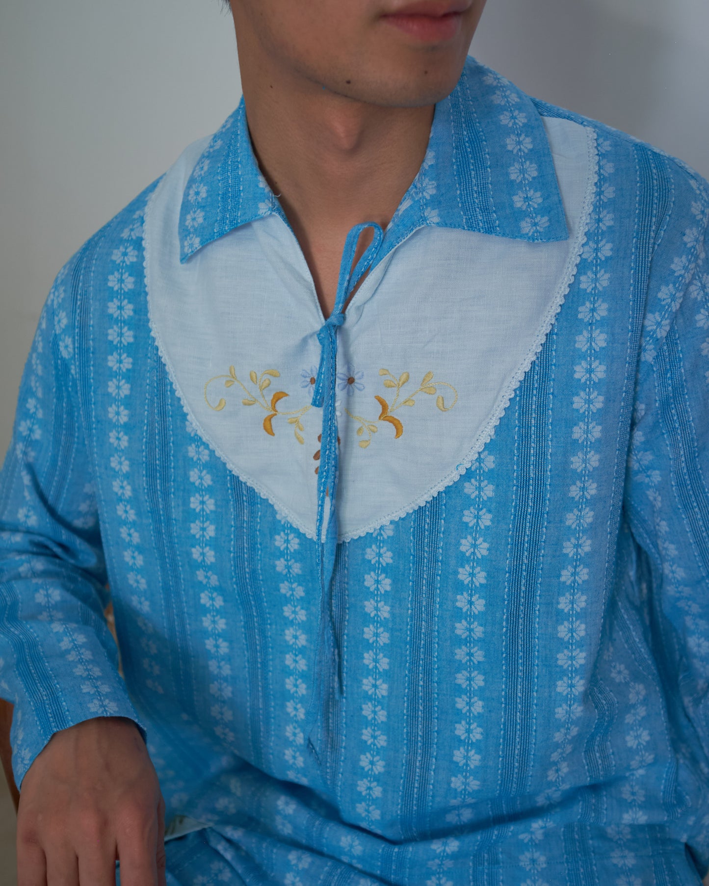 Yellow Orange & Brown Yoke Shirt