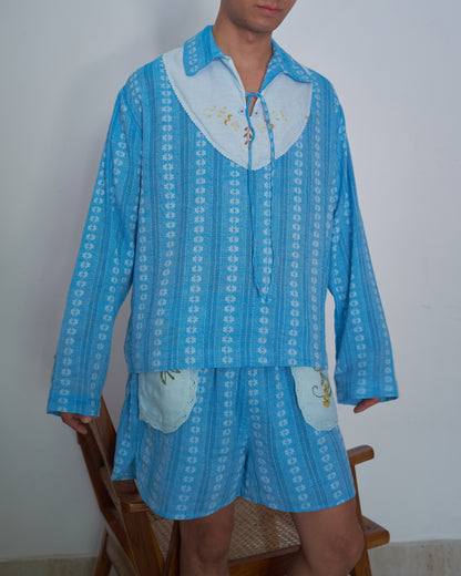 Yellow Orange & Brown Yoke Shirt
