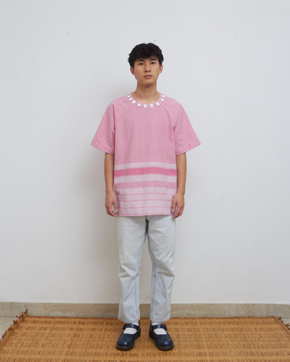 Unisex Pink Raglan Sleeve T-shirt