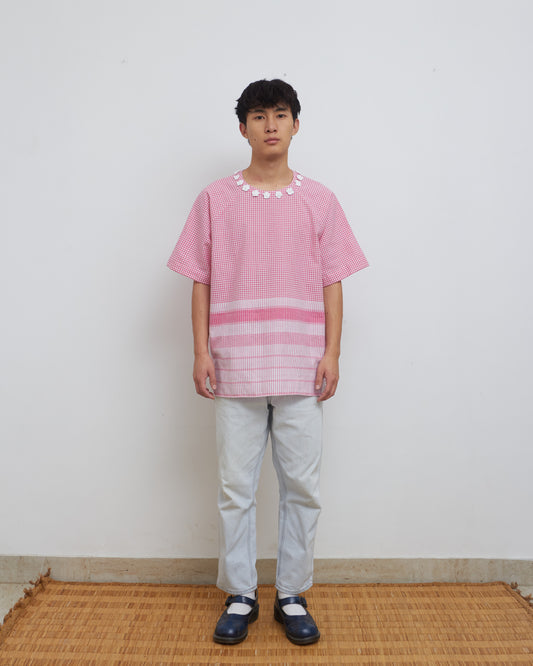 Unisex Pink Raglan Sleeve T-shirt